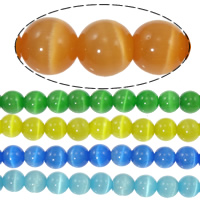 Katzenauge Perlen, rund, keine, 8mm, Länge:14-14.5 ZollInch, verkauft von Strang
