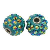 Indonesia Jewelry Beads, with Brass, Drum, platinum color plated, with rhinestone, blue Approx 4mm 
