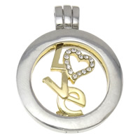 Zinc Alloy Floating Charm Pendant, Flat Round, plated, Customized & with rhinestone nickel, lead & cadmium free Approx 