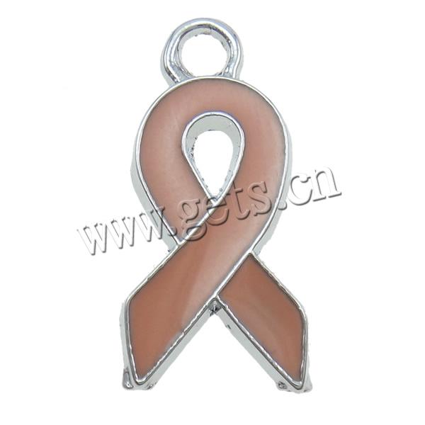 Awareness Ribbon Pendant, Zinc Alloy, with enamel, plated, enamel, more colors for choice, 21x10mm, Sold By PC
