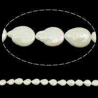 Perlas De Gota De Agua Dulce Cultivada, Perlas cultivadas de agua dulce, natural, Blanco, 11-13mm, agujero:aproximado 0.8mm, longitud:aproximado 14.2 Inch, Vendido por KG
