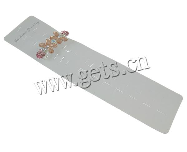 Hair Clip Display Card, Polypropylene(PP), Rectangle, Customized, white, 62x262mm, 1000PCs/Bag, Sold By Bag