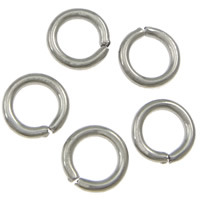 Salto anillo cerrado de plata del corte de máquina Sterling, acero inoxidable 316, Donut, color original, 0.5x6mm, aproximado 36764PCs/KG, Vendido por KG