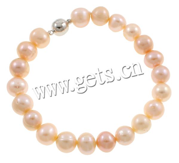 Bracelets de perles, perle d'eau douce cultivée, Alliage de zinc fermoir, styles différents pour le choix, plus de couleurs à choisir, 8-9mm, Longueur:8 pouce, Vendu par brin