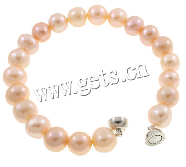 Bracelets de perles, perle d'eau douce cultivée, Alliage de zinc fermoir, styles différents pour le choix, plus de couleurs à choisir, 8-9mm, Longueur:8 pouce, Vendu par brin