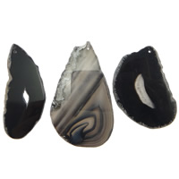 Agate Pendants de Quartz , agate quartz de glace, mélangé, 65-73mm,35-42mm Environ 2mm, Vendu par PC
