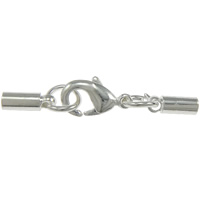 Brass Lobster Claw Cord Clasp, plated, with end cap 10mm Approx 2mm 
