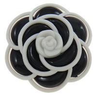 Kristall Metalllegierung Anhänger, Acryl, Blume, zweifarbig, schwarz, 39x41x7mm, Bohrung:ca. 3mm, verkauft von PC