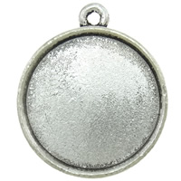 Zinc Alloy Pendant Cabochon Setting, Flat Round, plated cadmium free, 22mm, Approx 