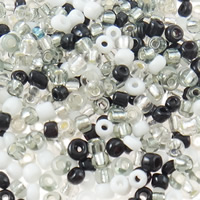 Perles en verre rocaille mélangées, perles de rocaille en verre, Rond, couleurs mélangées Environ 1mm, Environ Vendu par sac