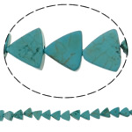 Synthetische Türkis Perlen, Dreieck, hellblau, 11x11x4mm, Bohrung:ca. 1mm, Länge:ca. 14.5 ZollInch, ca. 38PCs/Strang, verkauft von Strang