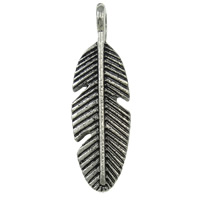 Zinc Alloy Feather Pendants, plated Approx 1mm, Approx 
