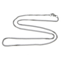 Stainless Steel Chain Necklace, box chain, original color Approx 16 Inch 