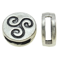 Zinc Alloy Slide Charm, Flat Round, plated Approx Approx 