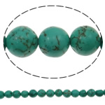 Synthetische Türkis Perlen, rund, hellblau, 8mm, Bohrung:ca. 1mm, Länge:ca. 15.3 ZollInch, ca. 50PCs/Strang, verkauft von Strang