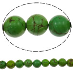 Synthetische Türkis Perlen, rund, hellgrün, 14mm, Bohrung:ca. 1.5mm, Länge:ca. 15 ZollInch, ca. 30PCs/Strang, verkauft von Strang