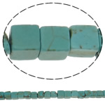 Synthetic Turquoise Beads, Cube, light blue, 6mm Approx 1mm Approx 15.7 Inch, Approx 