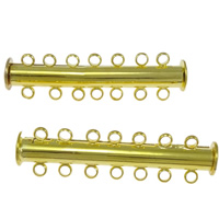 Brass Slide Lock Clasp, Column, plated Approx 2mm 
