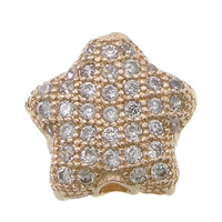 Cubic Zirconia Micro Pave Brass Beads, Star, plated, micro pave 38 pcs cubic zirconia Approx 2mm 