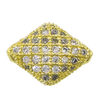 Cubic Zirconia Micro Pave Brass Beads, Rhombus, plated, micro pave cubic zirconia Approx 2mm 