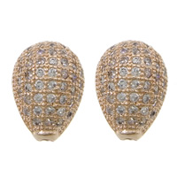 Cubic Zirconia Micro Pave Brass Beads, Teardrop, plated, micro pave 46 pcs cubic zirconia Approx 1.5mm 