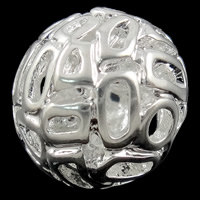 Zinc Alloy Hollow Beads, Round, plated nickel, lead & cadmium free, 15mm Approx 2.5mm 
