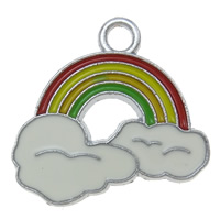 Zinc Alloy Cartoon Pendant, Rainbow, enamel, multi-colored, nickel, lead & cadmium free Approx 2mm 