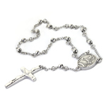Rosary Necklace, acier inoxydable, Crucifix, chaîne de torsion ovale, couleur originale, 4mm Environ 7 pouce, Vendu par brin