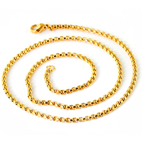 Edelstahl Kette Halskette, Kastenkette, keine, 2.4mm, Länge:ca. 19.5 ZollInch, verkauft von Strang