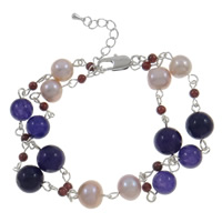 Bracelets perles de pierres semi-précieuses, perle d'eau douce cultivée, 7-8mm,8mm pouce, Vendu par brin