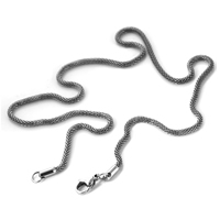 acero inoxidable Collar de cadena, cadena de acoplamiento, color original, 2.4mm, longitud:aproximado 17 Inch, Vendido por Sarta