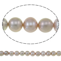 Perles de nacre rondes de culture d'eau douce, perle d'eau douce cultivée, naturel, rose, grade A, 8-9mm pouce, Vendu par brin[