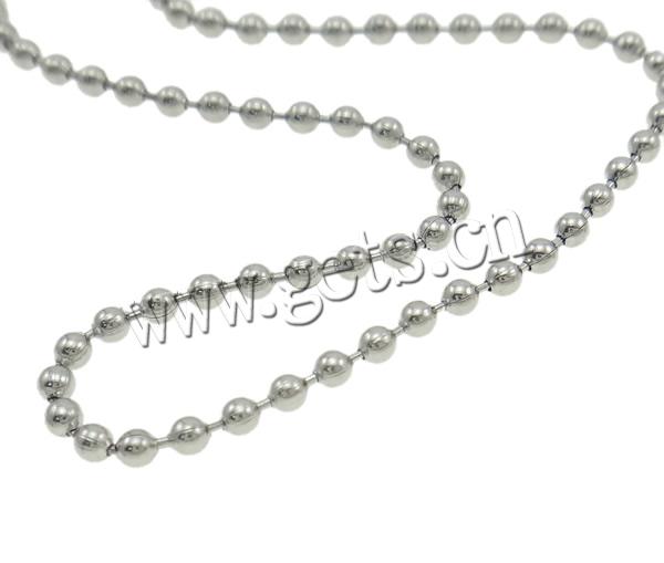 Fashion Stainless Steel Necklace Chain, different length for choice & ball chain, original color, 1.5mm, Sold By Strand