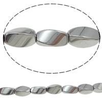 Las Perlas De Hematites Sin Magnético, Trenzado, diferentes estilos para la opción, 6x12mm, longitud:16 Inch, aproximado 33PCs/Sarta, Vendido por Sarta