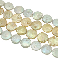 Coin Cultured Freshwater Pearl Beads, natural, mixed colors Approx 0.5mm Inch 