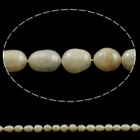 Perles d'eau douce de culture de riz, perle d'eau douce cultivée, naturel, plus de couleurs à choisir, grade A, 6-7mm Environ 0.8mm Vendu par brin