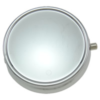 Zinc Alloy Pill Box Finding, Flat Round, platinum color plated 