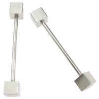 Brass Piercing Barbell, platinum color plated 
