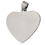 Encantos de etiqueta de acero inoxidable, Corazón, color original, 34mm, agujero:aproximado 3-5mm, Vendido por UD
