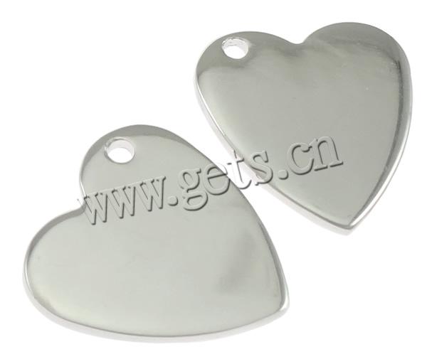 Sterling Silver Tag, 925 Sterling Silver, Heart, plated, more colors for choice, 10.7x10x0.8mm, Sold By PC