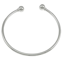 Brass Ball End Cuff Bangle, plated Approx 64mm Approx 8 Inch 