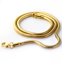 acero inoxidable Collar de cadena, cadena de la serpiente, más colores para la opción, 4.2mm, longitud:aproximado 20 Inch, Vendido por Sarta