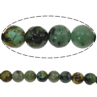 Natural African Turquoise Beads, Round Inch 