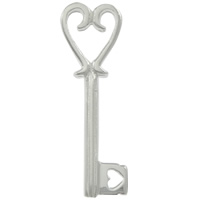 Colgantes de plata esterlina de clave, plata de ley 925, corazón y llave, chapado, más colores para la opción, 25x8x2mm, Vendido por UD