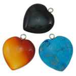 Pendentifs pierres gemmes mixtes , pierre gemme, avec laiton, naturel, mélangé Environ 2mm, Vendu par PC