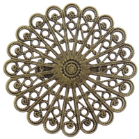 Iron Brooch Findings, Flower, plated, hollow 