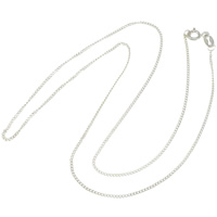 Collar de cadena de plata esterlina, plata de ley 925, chapado, Modificado para requisitos particulares & giro oval, más colores para la opción, 1mm, Vendido por Sarta