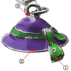 Zinc Alloy Hat Pendants, plated, more colors for choice, 15x16mm, Hole:Approx 2mm, Sold By PC