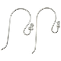 Sterling Silver Hook Earwire, 925 Sterling Silver, plated 0.8mm Approx 2mm 