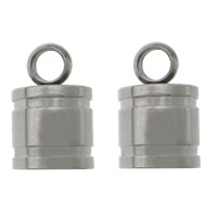 Stainless Steel End Caps, 304 Stainless Steel, plated, Customized Approx 6mm, 3mm 